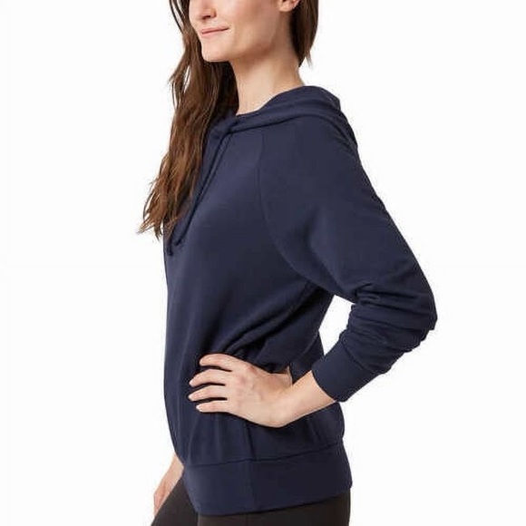 NWOT Eddie Bauer Women Hoodie with Drawstring Soft Fabric Relaxed Fit Navy, L - Picture 1 of 7